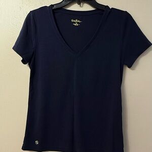 Lilly Pulitzer Deep Blue V-Neck Tee